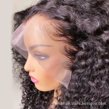 Whloseale Cheap Brazilian Virgin Human Hair Vendor Water Wave Hd Full Lace Front Wig Natural Hair Transparent Lace Frontal Wig